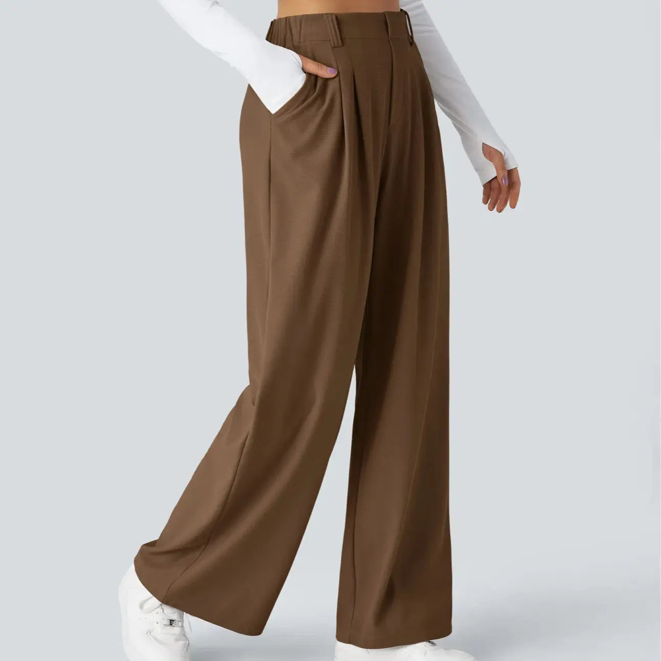 【Creator’S Pick】Halara Flex High Waisted Pocket Wide Leg Waffle Work Pants#Tiktokshopspringglowup