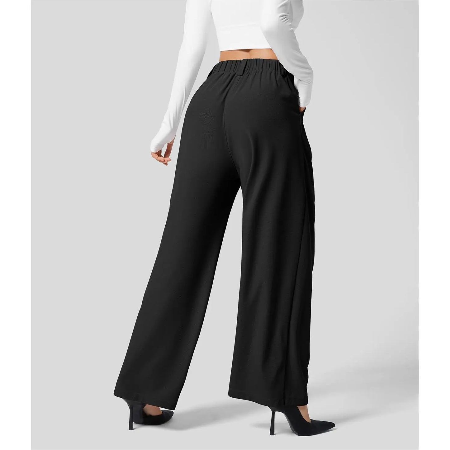 【Creator’S Pick】Halara Flex High Waisted Pocket Wide Leg Waffle Work Pants#Tiktokshopspringglowup
