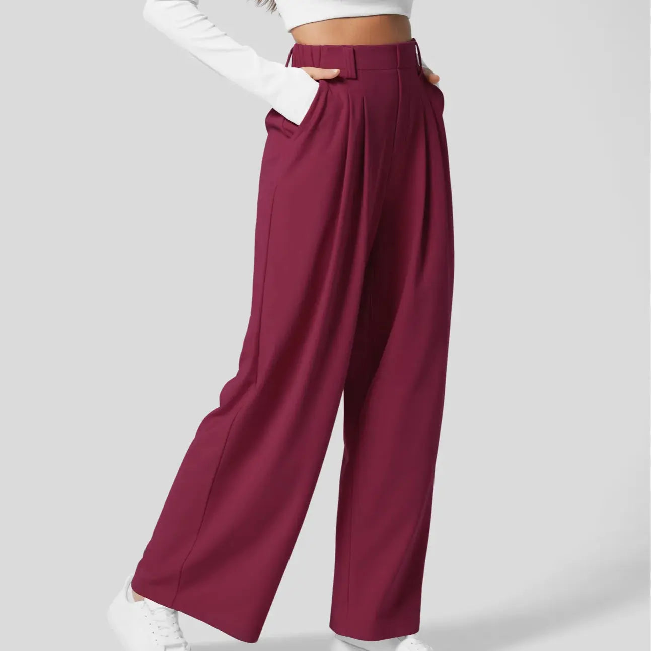 【Creator’S Pick】Halara Flex High Waisted Pocket Wide Leg Waffle Work Pants#Tiktokshopspringglowup