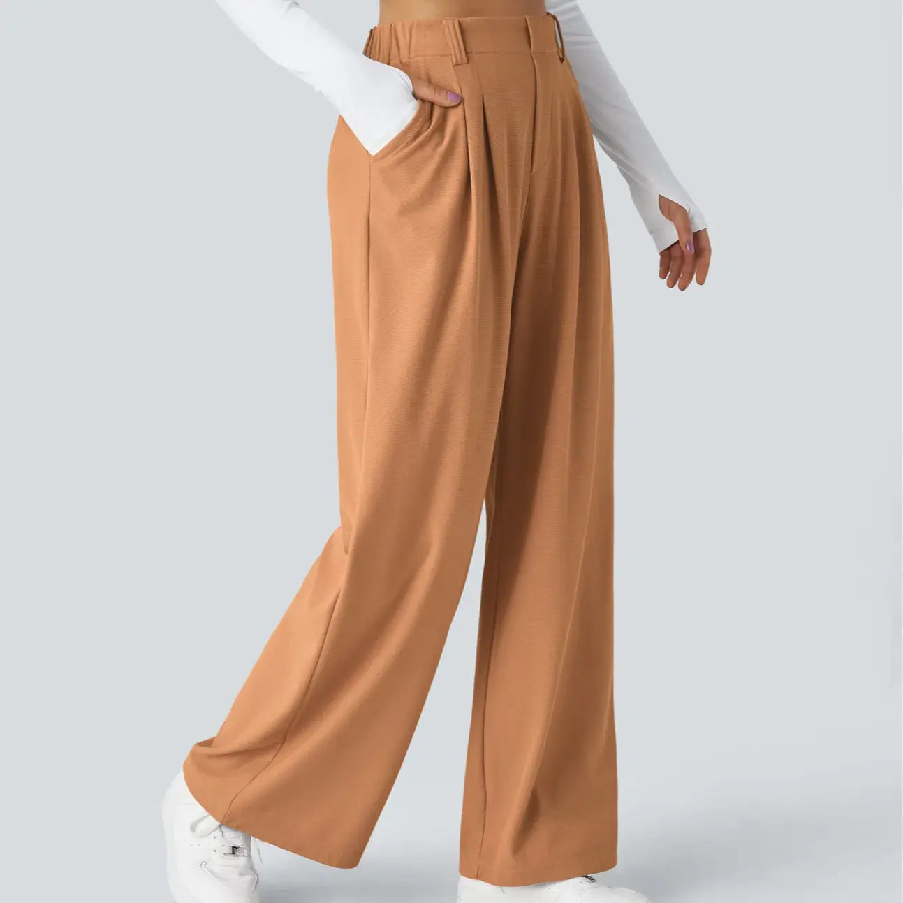 【Creator’S Pick】Halara Flex High Waisted Pocket Wide Leg Waffle Work Pants#Tiktokshopspringglowup