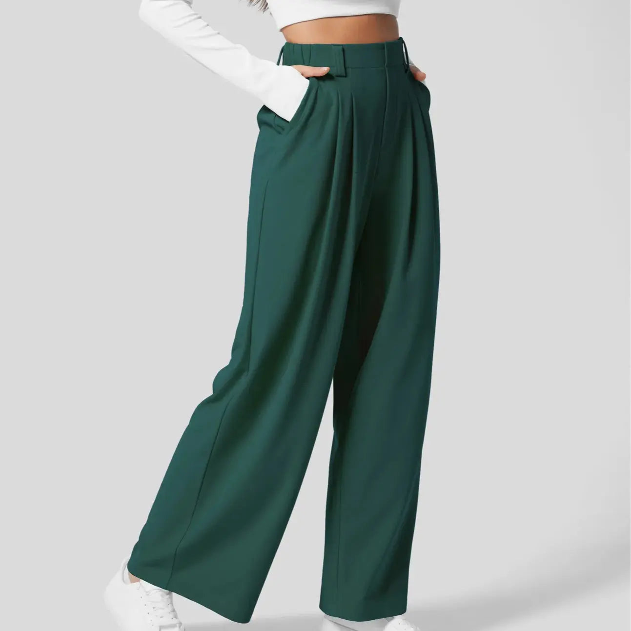 【Creator’S Pick】Halara Flex High Waisted Pocket Wide Leg Waffle Work Pants#Tiktokshopspringglowup