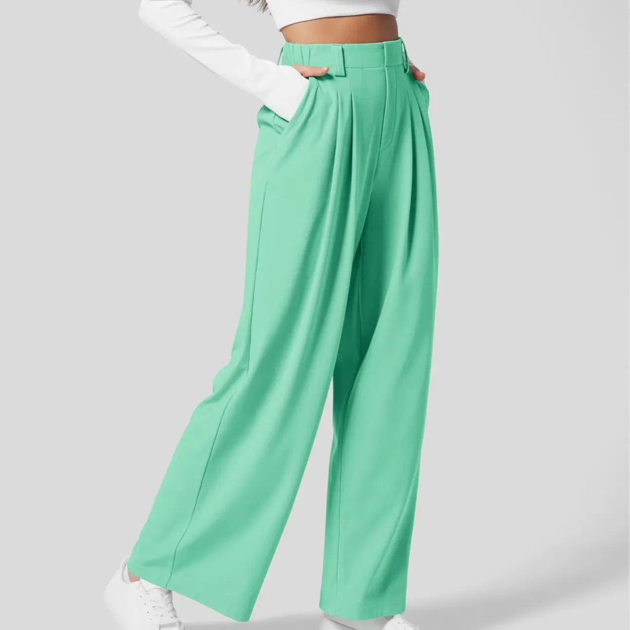 【Creator’S Pick】Halara Flex High Waisted Pocket Wide Leg Waffle Work Pants#Tiktokshopspringglowup
