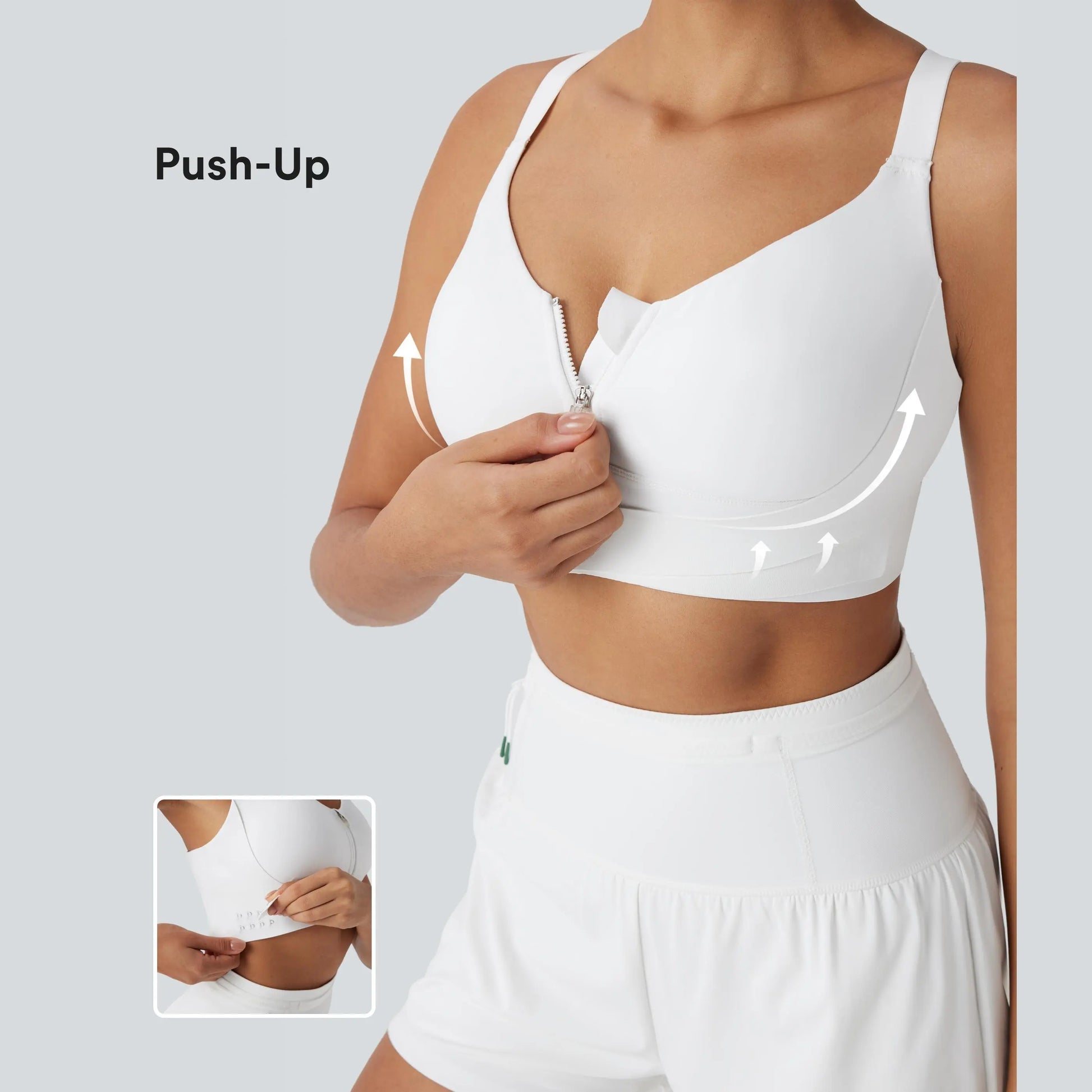 Halara Speedwave Medium Support Push up Crisscross Backless Zipper Adjustable Buckle Quick Dry Running Sports Bra #Summervibes
