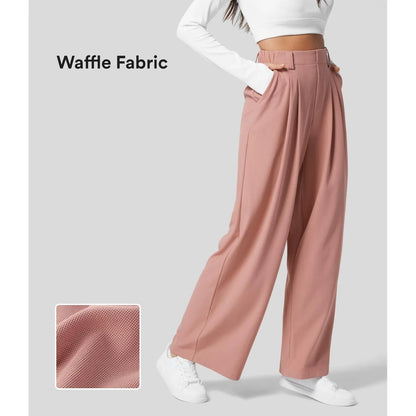 【Creator’S Pick】Halara Flex High Waisted Pocket Wide Leg Waffle Work Pants#Tiktokshopspringglowup