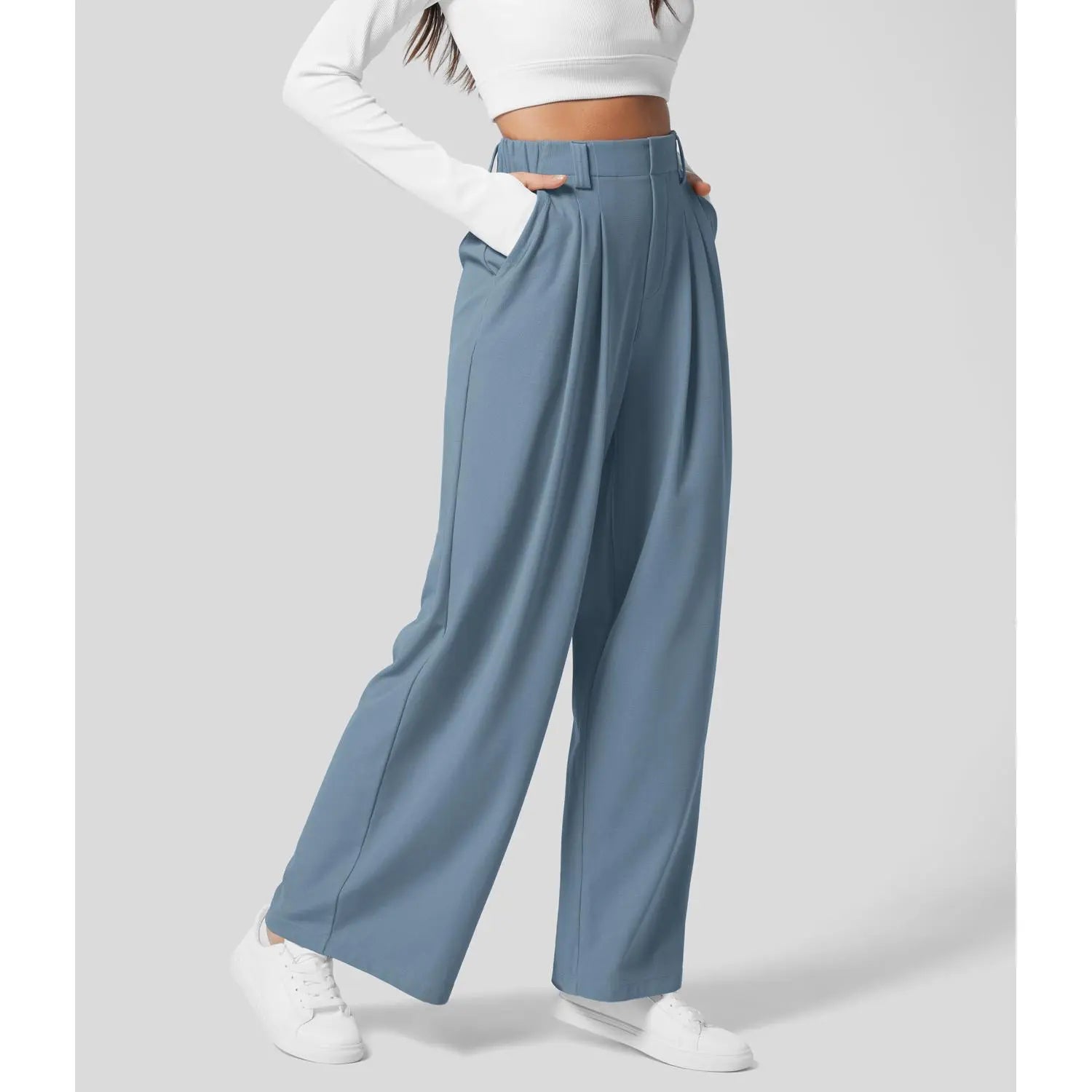 【Creator’S Pick】Halara Flex High Waisted Pocket Wide Leg Waffle Work Pants#Tiktokshopspringglowup