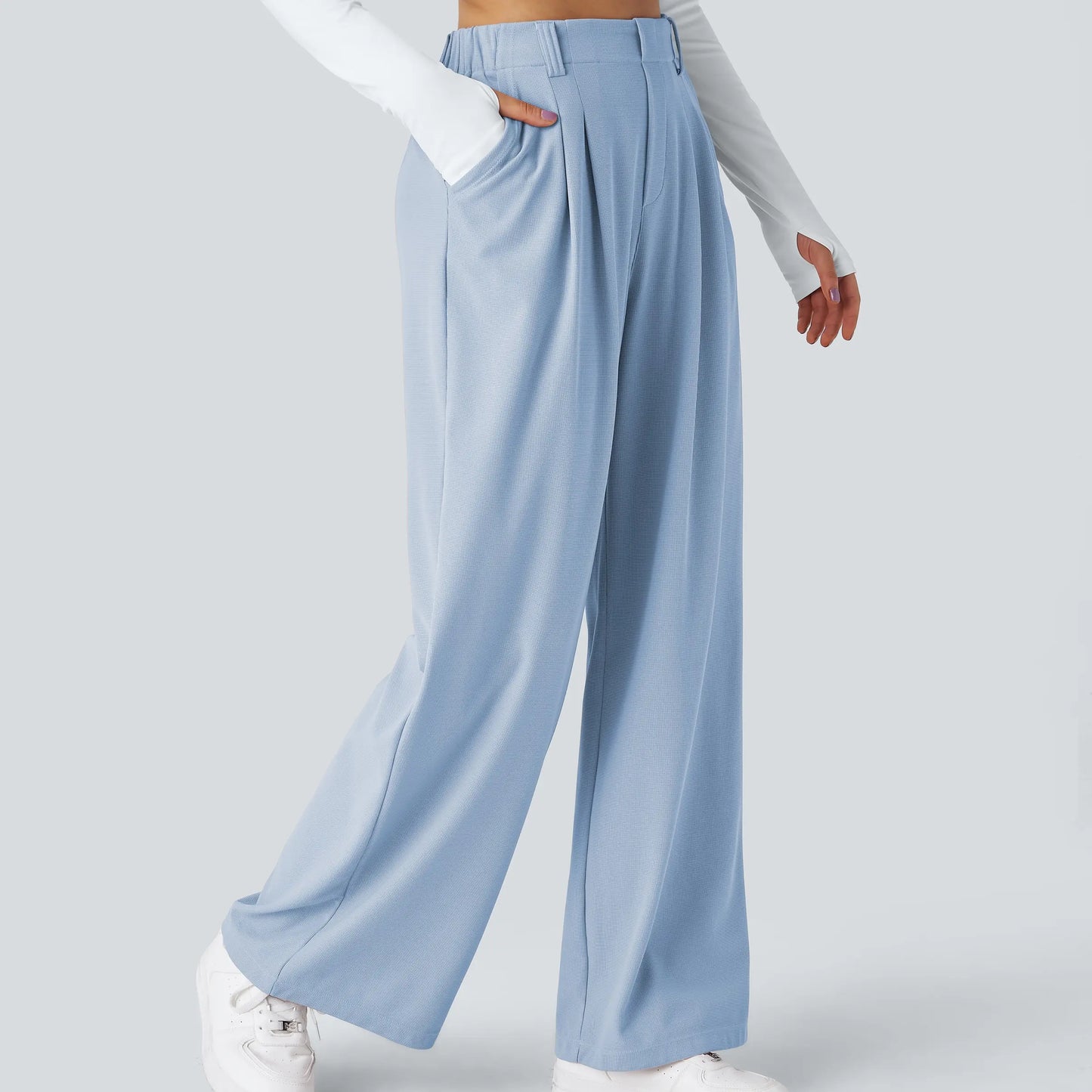 【Creator’S Pick】Halara Flex High Waisted Pocket Wide Leg Waffle Work Pants#Tiktokshopspringglowup