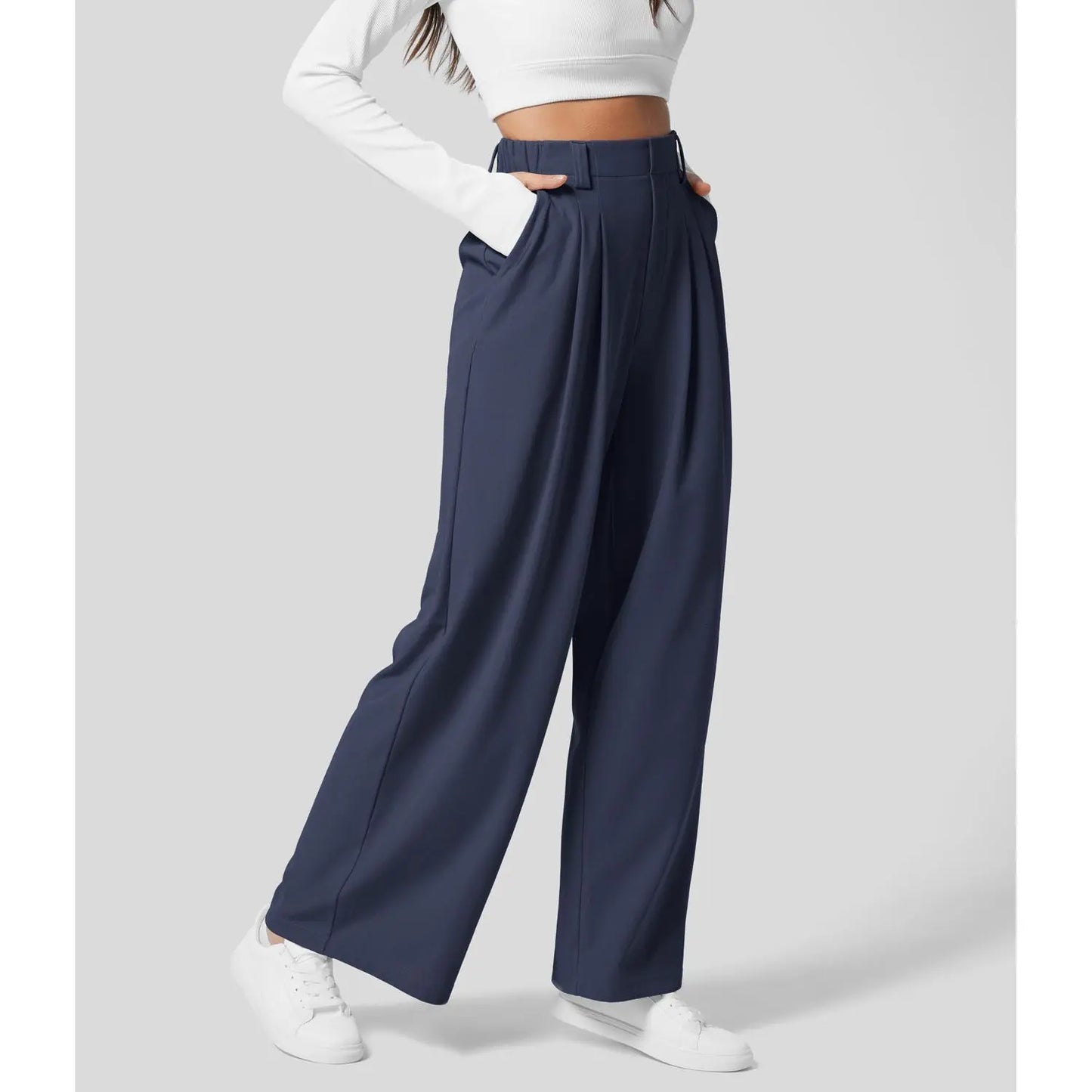 【Creator’S Pick】Halara Flex High Waisted Pocket Wide Leg Waffle Work Pants#Tiktokshopspringglowup