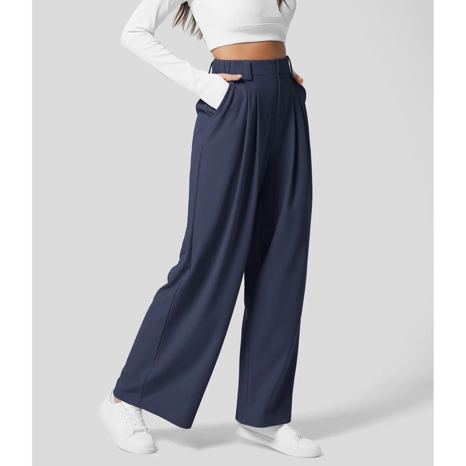 【Creator’S Pick】Halara Flex High Waisted Pocket Wide Leg Waffle Work Pants#Tiktokshopspringglowup