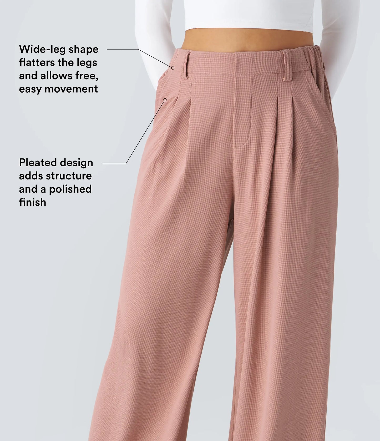【Creator’S Pick】Halara Flex High Waisted Pocket Wide Leg Waffle Work Pants#Tiktokshopspringglowup