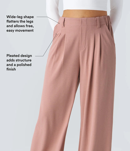 【Creator’S Pick】Halara Flex High Waisted Pocket Wide Leg Waffle Work Pants#Tiktokshopspringglowup