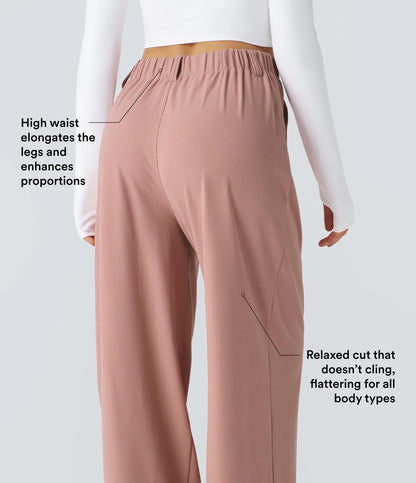【Creator’S Pick】Halara Flex High Waisted Pocket Wide Leg Waffle Work Pants#Tiktokshopspringglowup