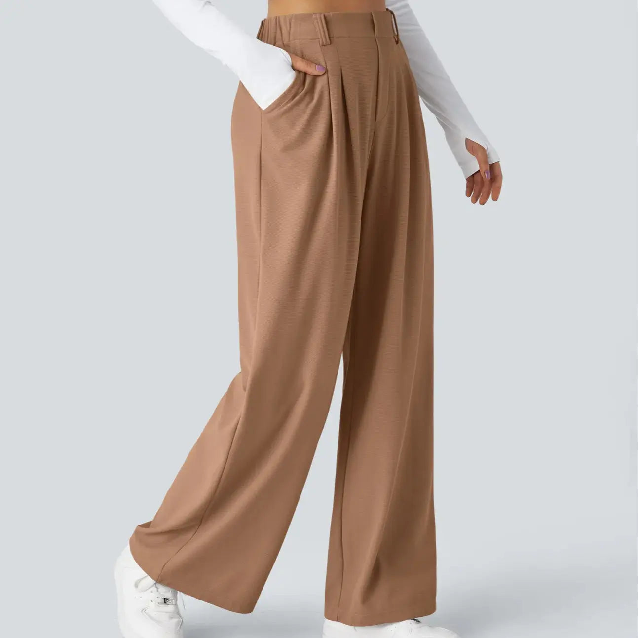 【Creator’S Pick】Halara Flex High Waisted Pocket Wide Leg Waffle Work Pants#Tiktokshopspringglowup